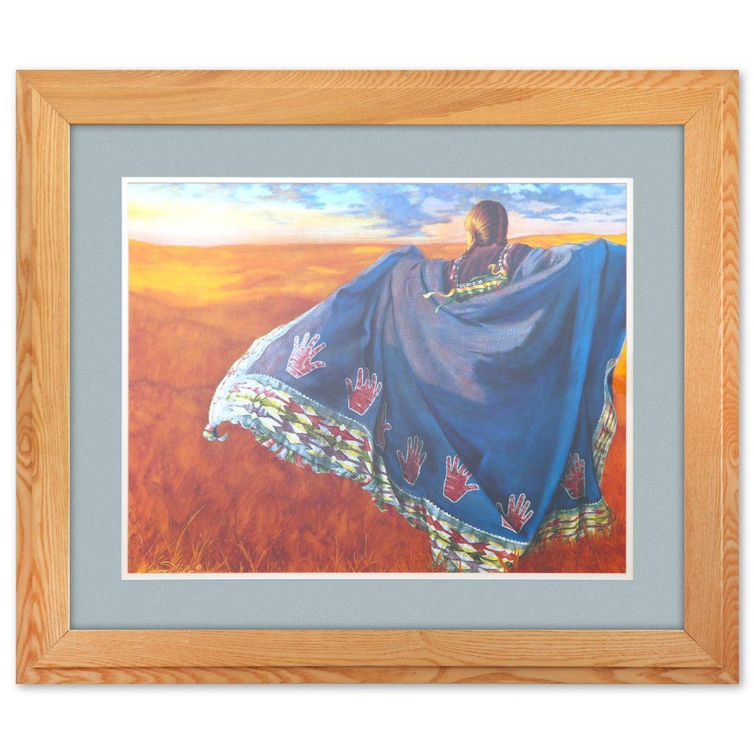 Marianne Millar- Offset Lithograph "Mon Shon": Artist: Marianne Millar. Medium: Offset Lithograph. Title: Mon Shon. Size: 21" x 27". Measures approx. 34" x 40" (framed). Signature: Signed. Additional: Disclaimer: The frame shows some signs of wear