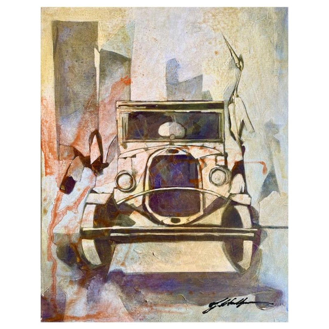 Wolfson, "New York" Hand Signed Original Painting on Canvas with Letter of Authenticity.: New York is an original painting, acrylic on canvas, by Wolfson. Hand signed by the artist, it is accompanied by a letter of authenticity. Measures approximately 20" x 16 (image).