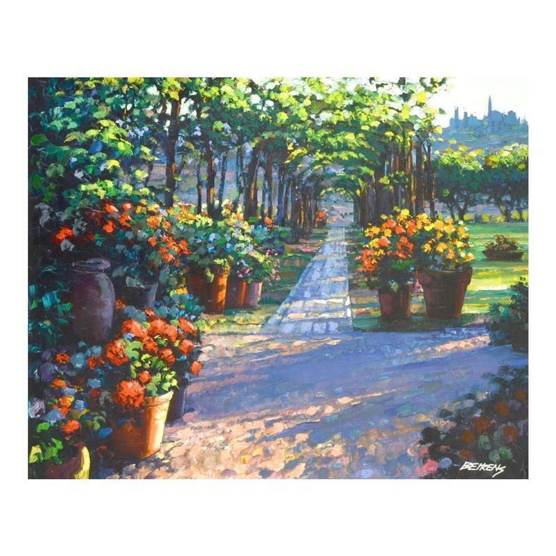 Howard Behrens (1933-2014), "Siena Arbor" Limited Edition on Canvas, Numbered and Signed with COA.: Siena Arbor is a limited edition giclee on canvas by Howard Behrens (1933-2014), numbered and bearing the authorized signature of the artist. This piece is from Behrens' Legacy Edition. Includes Certi