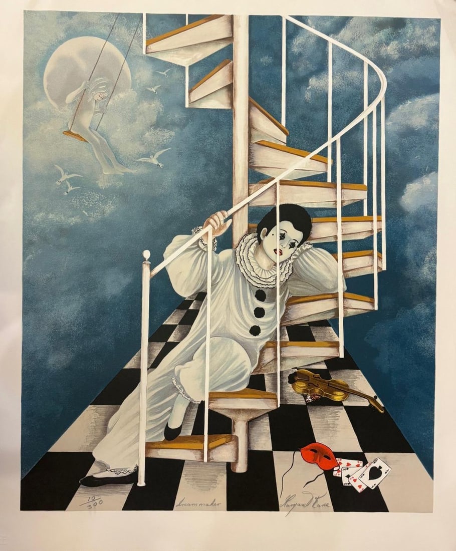 Margarette Kane- Lithograph on paper: Artist: Margarette Kane. Medium: Lithograph on paper. Size: 28" x 38". Signature: Hand Signed and numered. Reference#: 94158.