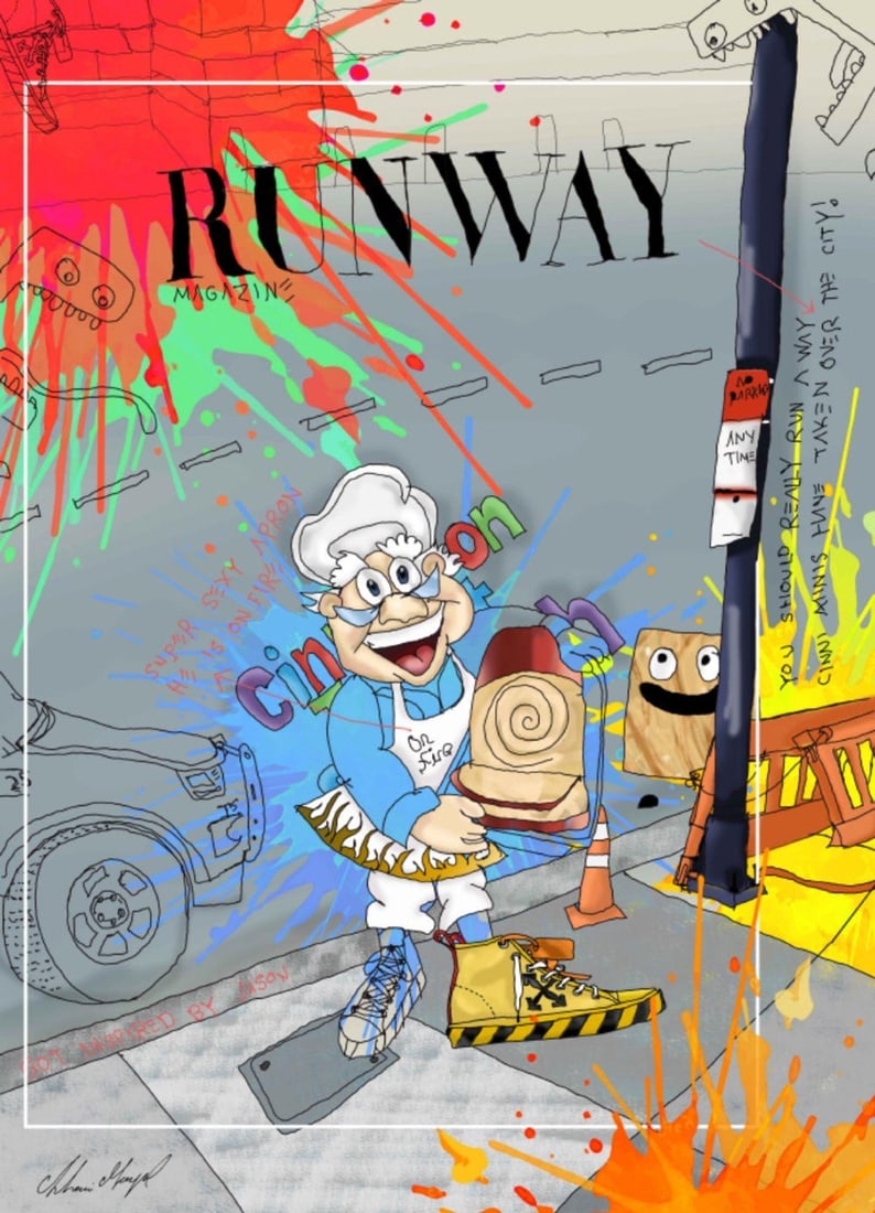 Shani Moyal- Mixed Media on Canvas "Cinni Runway": Artist: Shani Moyal. Medium: Mixed Media on Canvas. Title: Cinni Runway. Size: 30" x 23". Signature: Hand Signed by the artist. Certificate of Authenticity: Is included. Reference#: 19364.