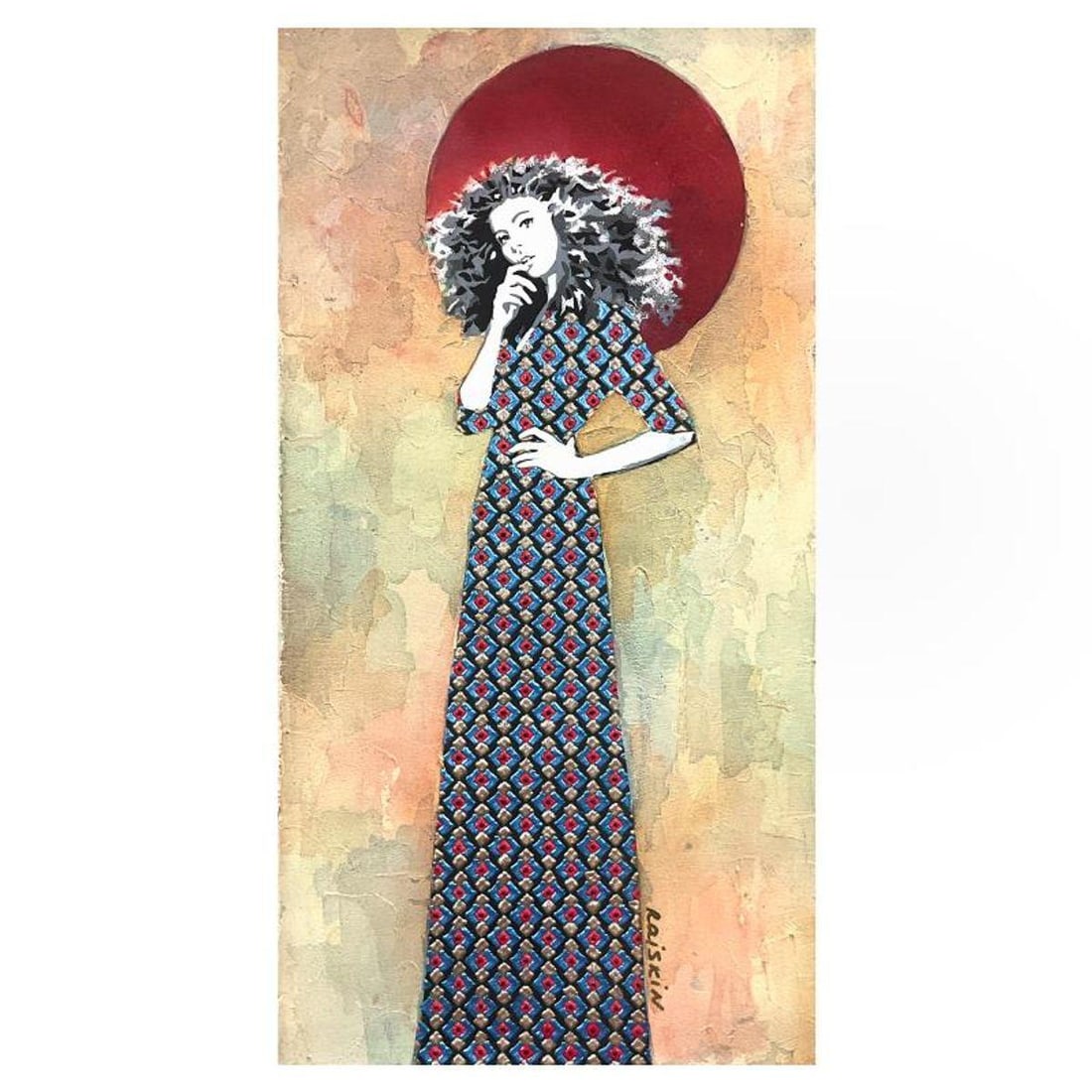 Marina Raiskin, Original Painting on Canvas, Hand Signed with Letter of Authenticity.: This is an original painting on canvas by Marina Raiskin, hand signed by the artist. Includes Letter of Authenticity. Measures approx. 30" x 16" (image).