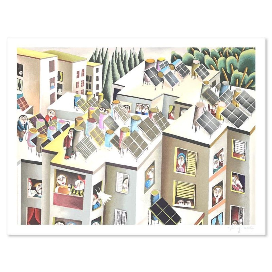 Yuval Mahler, Limited Edition Serigraph, Hand Signed and Numbered with Letter of Authenticity.: This is a limited edition serigraph on paper by Yuval Mahler. The piece comes hand signed by the artist, numbered, and with a letter of authenticity. Measures approximately 12" x 16". Reference#: 9170