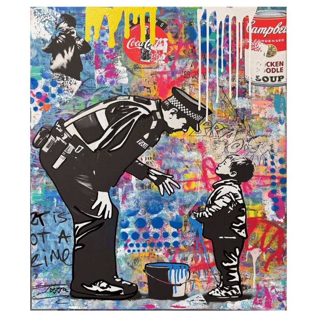 Jozza, "Follow Your Dreams" Unique Mixed Media on Canvas, Hand Signed Inverso with Letter of: Follow Your Dreams is a unique mixed media acrylic on gallery wrapped canvas by Jozza. This piece is hand signed and titled in verso. Includes Letter of Authenticity. Measures approximately 30" x 24"