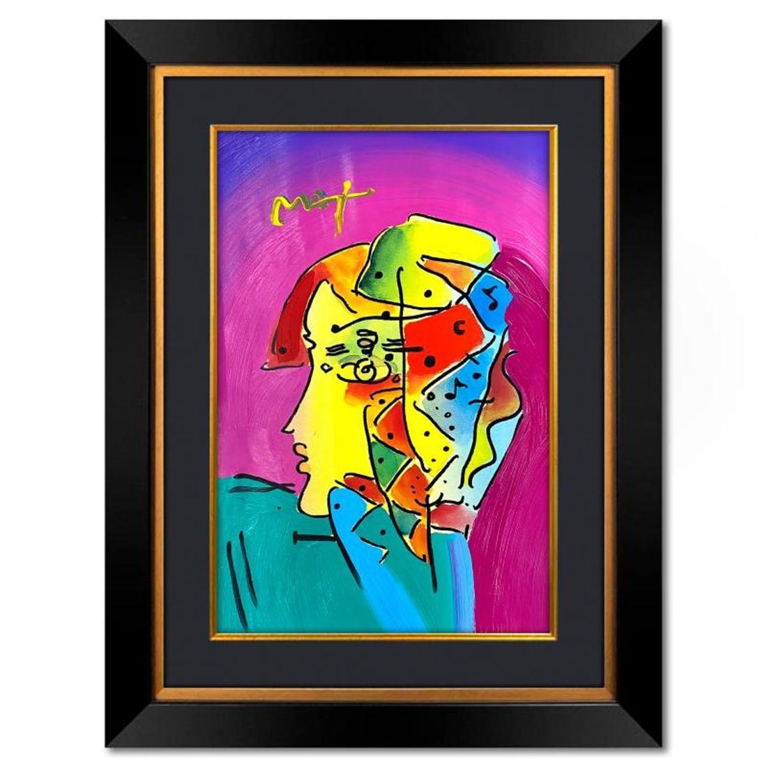 Peter Max, "Billboard Centennial" Framed One-of-a-Kind Mixed Media, Hand Signed with Registration (1 of 2)