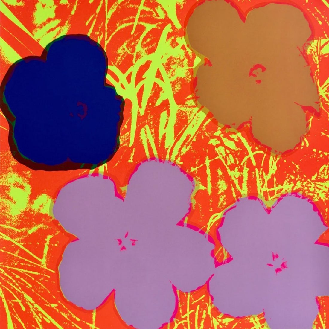 Andy Warhol- Silk Screen "Flowers 11.69": Artist: Andy Warhol. Medium: Silk Screen. Title: Flowers 11.69. Size: 35.5" x 35.5". Certificate of Authenticity: From the publisher. Additional: The piece is stamped in blue on the back with "Publish
