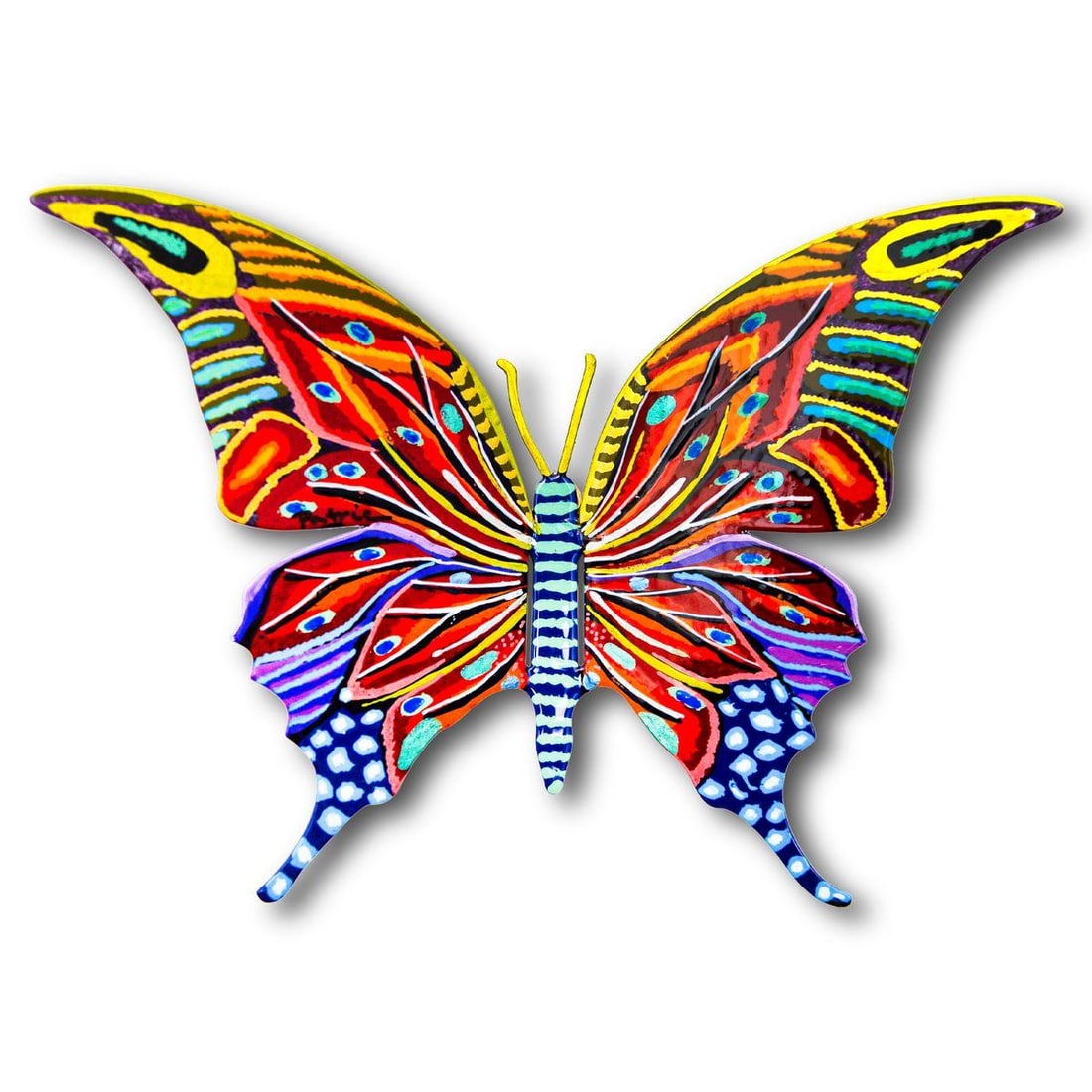 Patricia Govezensky- Original Painting on Cutout Steel "Butterfly": Artist: Patricia Govezensky. Medium: Original Painting on Cutout Steel. Title: Butterfly. Size: 5" x 8". Signature: Hand Signed by the Artist. Certificate of Authenticity: From the publisher. Referenc