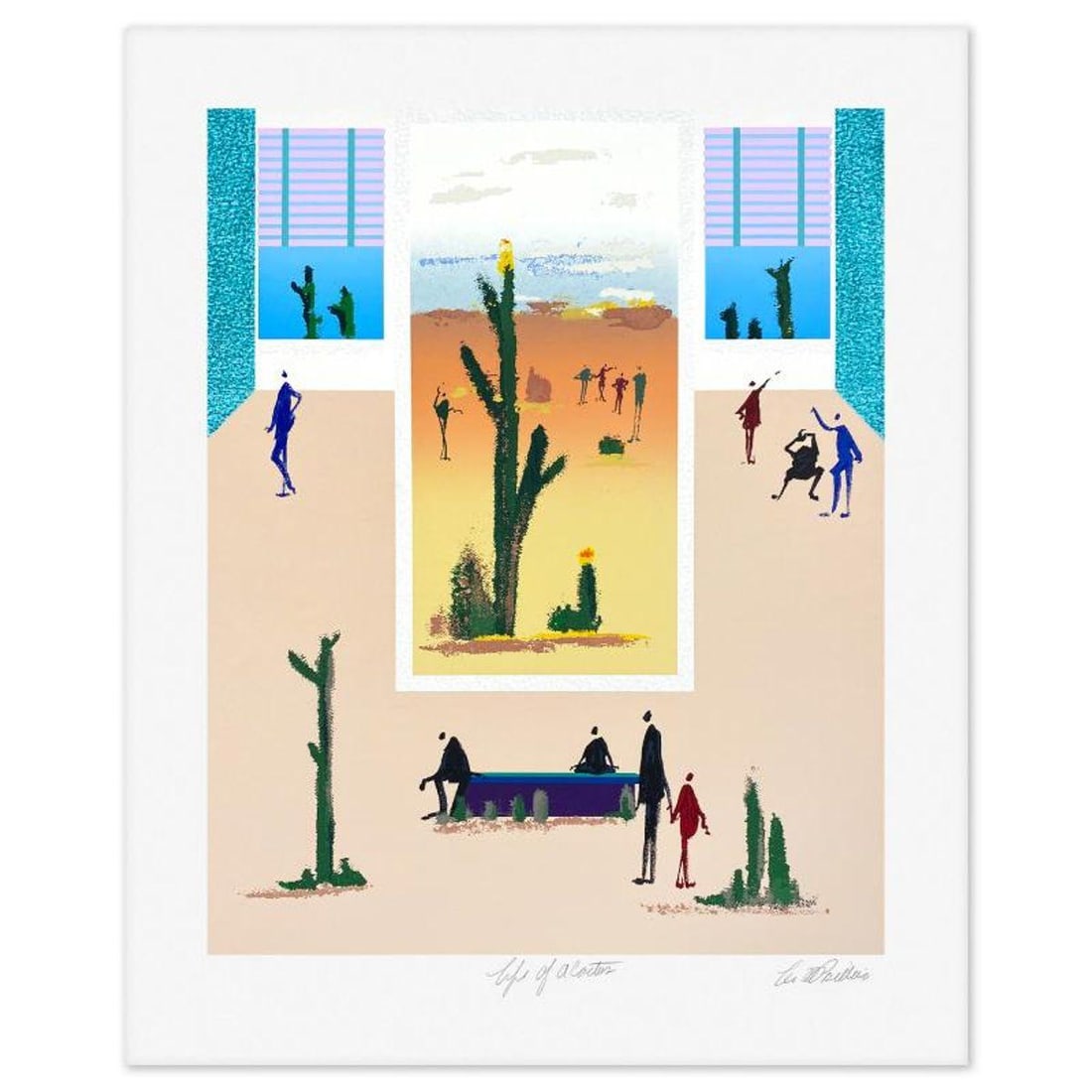 Leo Posillico, "Life of a Cactus" Limited Edition Serigraph, Numbered and Hand Signed with Letter of: Life of a Cactus is a limited edition serigraph on paper by Leo Posillico, numbered and hand signed with a Letter of Authenticity. Measures approx. 37" x 30" (border), 30" x 24" (image). Reference#: 9