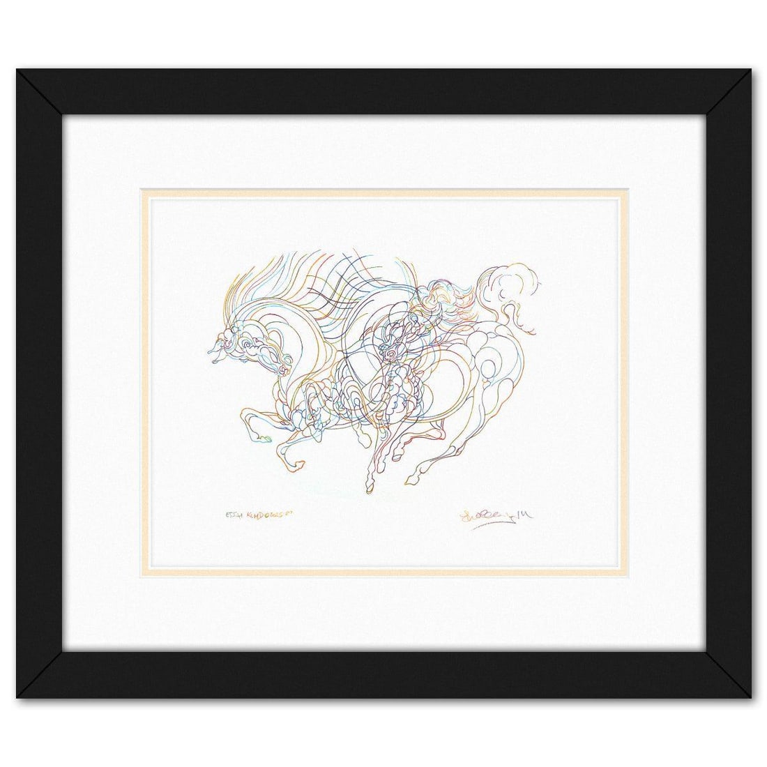 Guillaume Azoulay- Original Drawing "ESSAI KLMD": Artist: Guillaume Azoulay. Medium: Original Drawing. Title: ESSAI KLMD. Size: 11" x 14". Measures approx. 18.5" x 21.5" (framed). Signature: Hand signed. Certificate of Authenticity: Is included. Refe