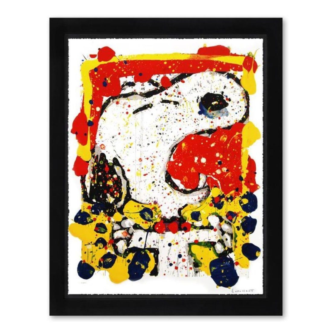 Tom Everhart, "Squeeze The Day-Friday" Framed Limited Edition Hand Pulled Original Lithograph. Hand: Squeeze the Day-Friday is a limited edition hand pulled original lithograph on museum quality deckle-edge paper by Tom Everhart. The piece is numbered, and hand signed by the artist. This is one of th