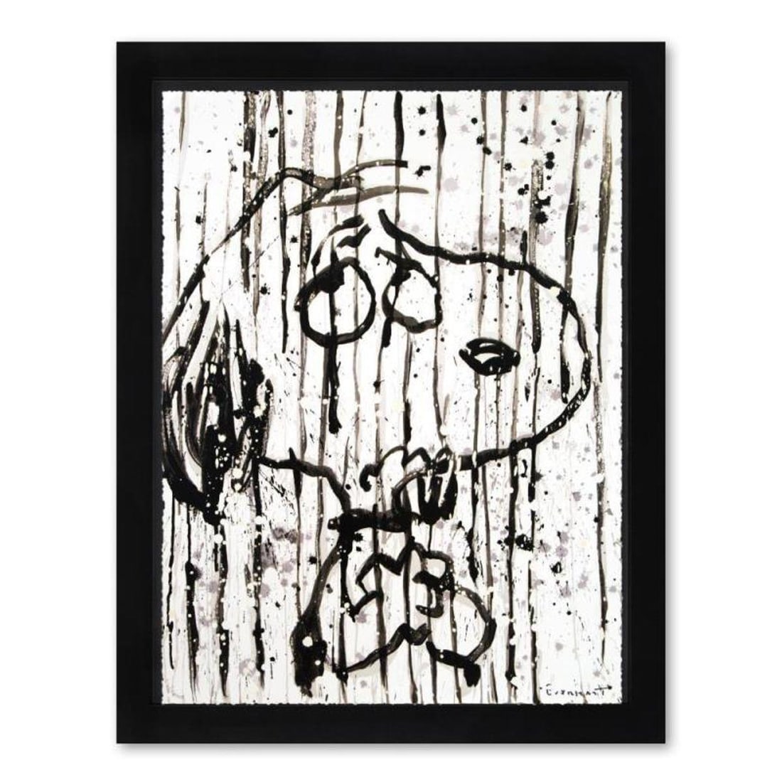 Tom Everhart, "Dancing In The Rain" Framed Limited Edition Hand Pulled Original Lithograph. Hand: Dancing In The Rain is a limited edition hand pulled original lithograph on museum quality deckle-edge paper by Tom Everhart. The piece is numbered, and hand signed by the artist. This is one of the f