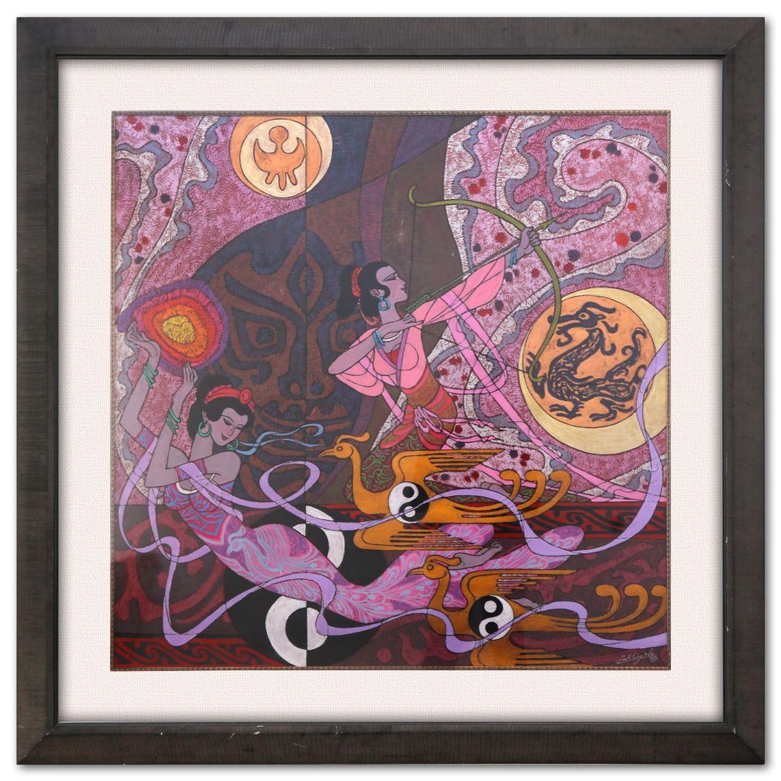 Zu Ming Ho- "Centeries Universe": Artist: Zu Ming Ho. Title: Centeries Universe. Size: 35" x 35". Measures approx. 48" x 48" (framed). Reference#: 74547.