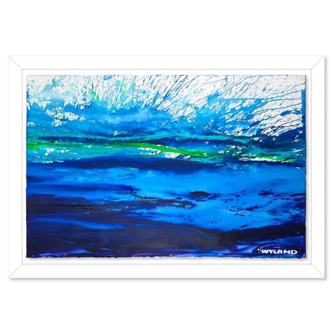 Wyland- Original Watercolor Painting on Deckle Edge Paper "Untitled": Artist: Wyland. Medium: Original Watercolor Painting on Deckle Edge Paper. Title: Untitled. Size: 26" x 40". Measures approx. 34" x 48" (framed). Signature: Hand signed. Certificate of Authenticity: