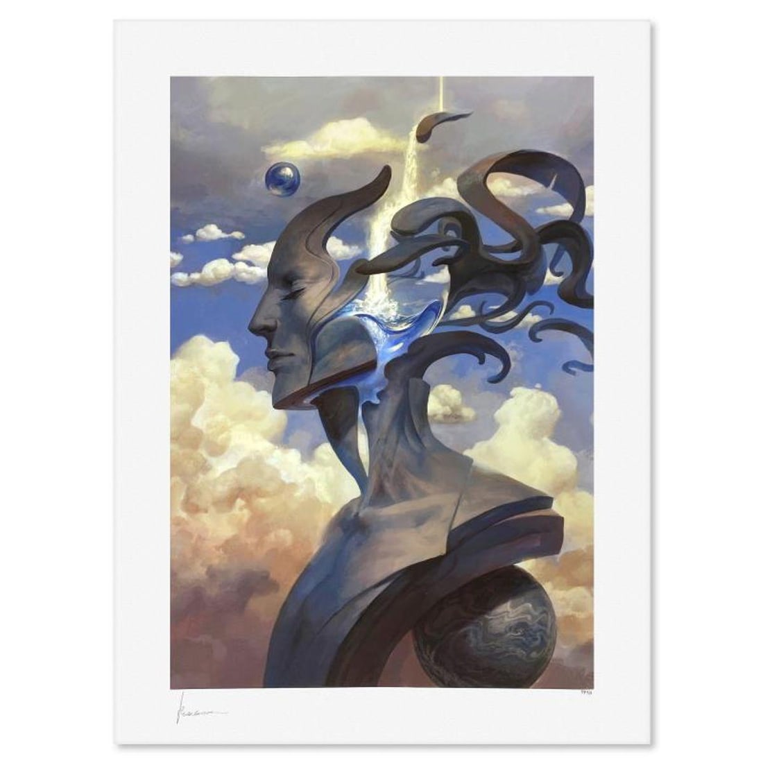 Peter Mohrbacher, "Binah: Of Flowing Mind" Limited Edition, PP Numbered 3/4 and Signed with Letter: Binah: Of Flowing Mind is a limited edition giclee on paper by Peter Mohrbacher, PP numbered 3/4 and bearing the authorized signature of the artist. Includes Letter of Authenticity. Measures approx. 2