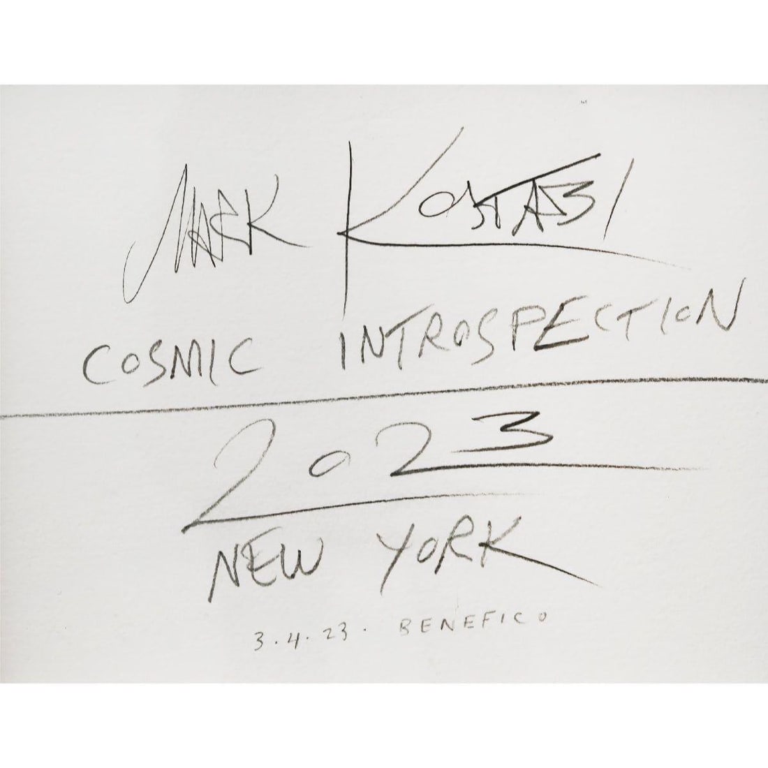 Mark Kostabi- Original Mixed Media on Paper "Cosmic Introspection" - 3