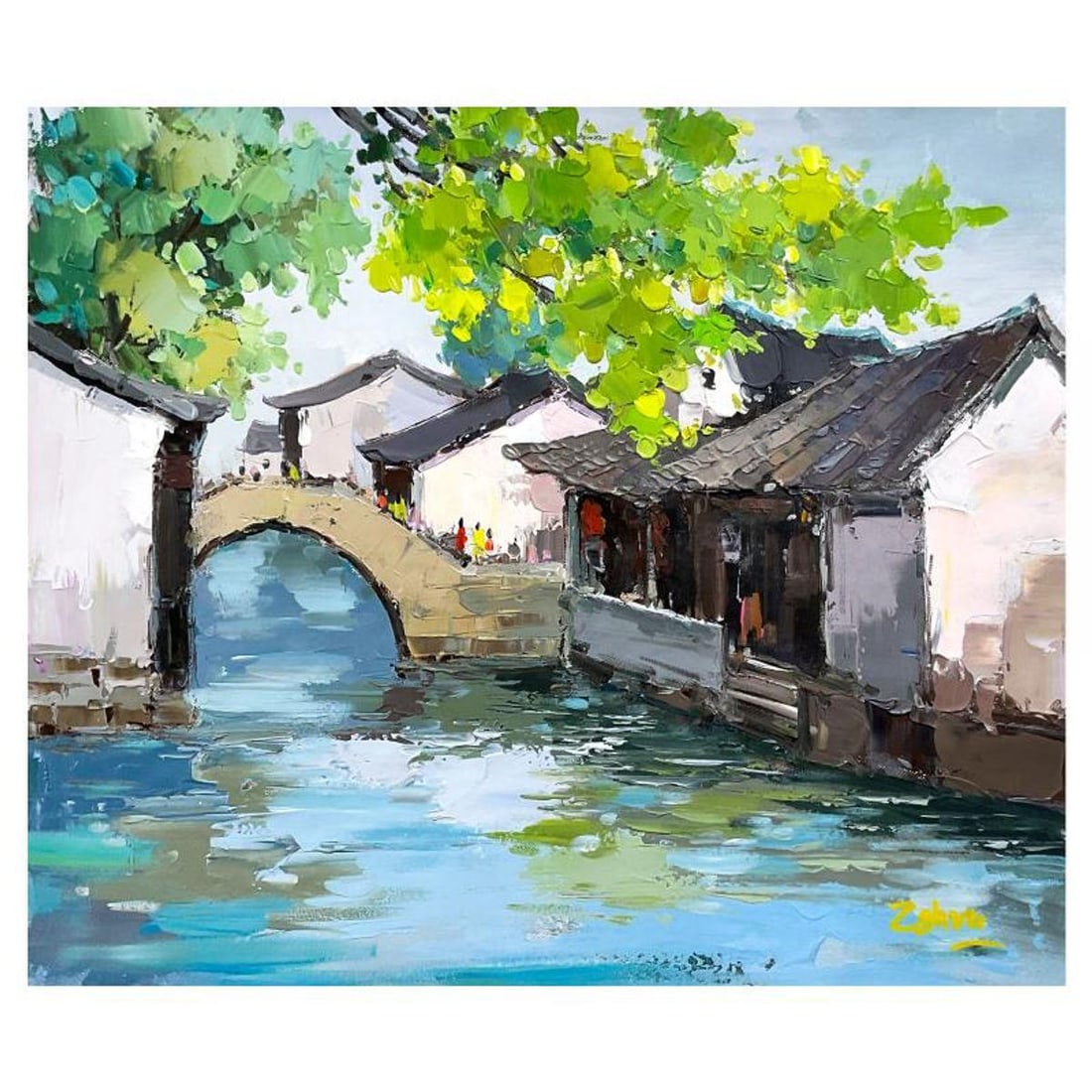 Zahra, Original Acrylic Painting on Canvas (20" x 24"), Hand Signed with Letter of Authenticity: This is an original acrylic painting on canvas by Zahra, hand signed by the artist. Includes Letter of Authenticity. Measures approx. 20" x 24" (image).