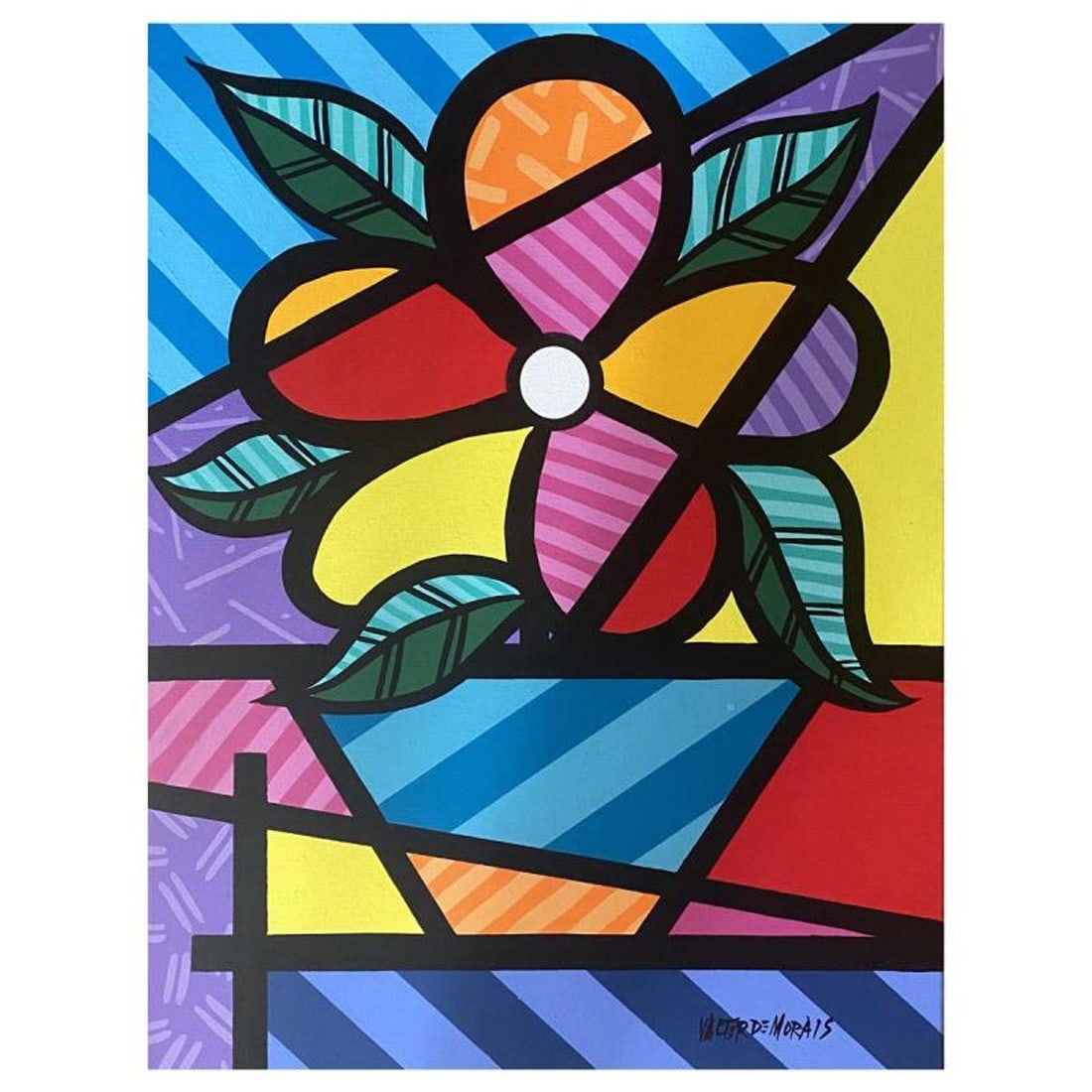 Valter Morais, Original Acrylic Painting on Canvas, Hand Signed with Letter of Authenticity.: This is an original acrylic painting on stretched canvas by Valter Morais, hand signed by the artist. Includes Letter of Authenticity. Measures approx. 18" x 24" (image).