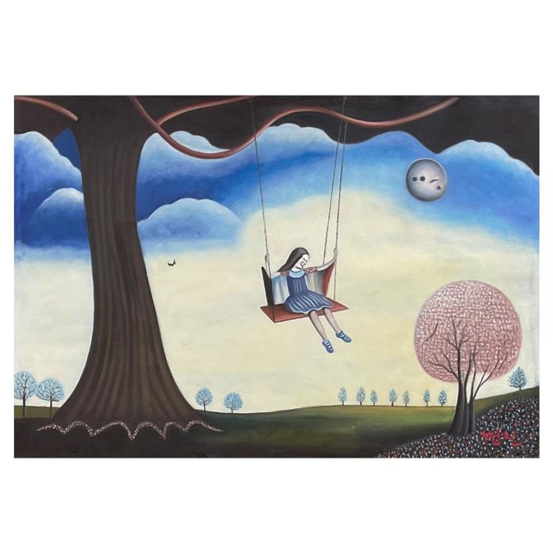 Mani, Original Acrylic Painting on Canvas (20" x 30"), Hand Signed with Letter of Authenticity: This is an original acrylic painting on canvas by Mani, hand signed by the artist. Includes Letter of Authenticity. Measures approx. 20" x 30" (image).