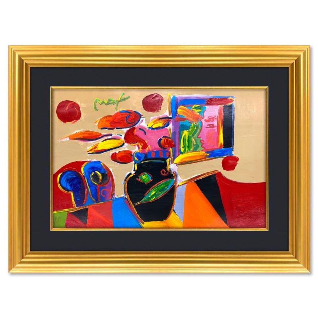Peter Max, "The Room" Framed One-of-a-Kind Mixed Media, Hand Signed with Registration Number (1 of 2)