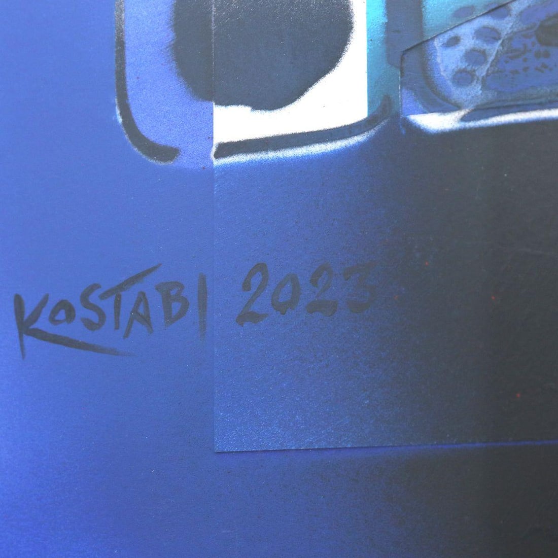 Mark Kostabi- Original Mixed Media on Paper "Crystallized Moment" - 2