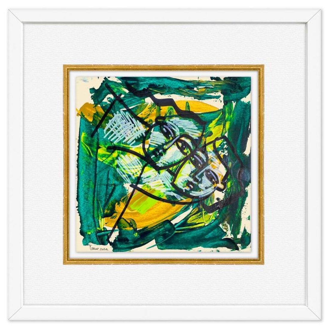 Yuroz, Framed Original Painting, Hand Signed with Letter of Authenticity.: This is an original painting on paper by Yuroz, hand signed by the artist. This piece comes custom framed on linen. Includes Letter of Authenticity. Measures approx. 18" x 18" (frame), 10" x 10" (imag