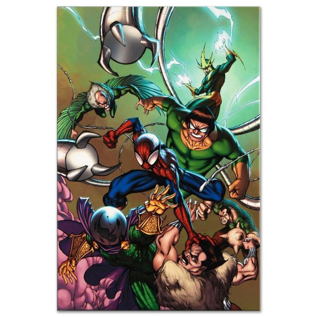 Marvel Comics "Marvel Adventures: Spider-Man #17" Numbered Limited Edition Giclee on Canvas by: A piece of comic book history, this limited edition, from original art by Cameron Stewart, depicts an epic battle. Canadian artist Cameron Stewart won the "Outstanding WebComic Creator/Creative Team"
