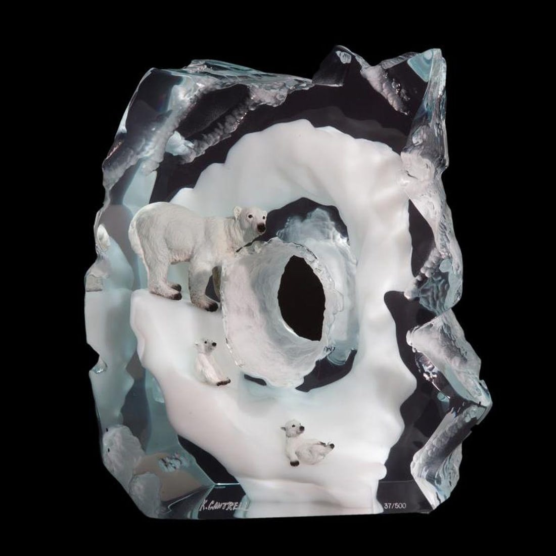 Kitty Cantrell, "Polar Play" Limited Edition Mixed Media Lucite Sculpture with COA. (1 of 1)