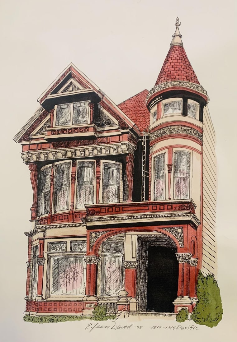 Eileen David- Watercolor monoprint on paper: Artist: Eileen David. Medium: Watercolor monoprint on paper. Size: 12" x 16". Reference#: 42397.