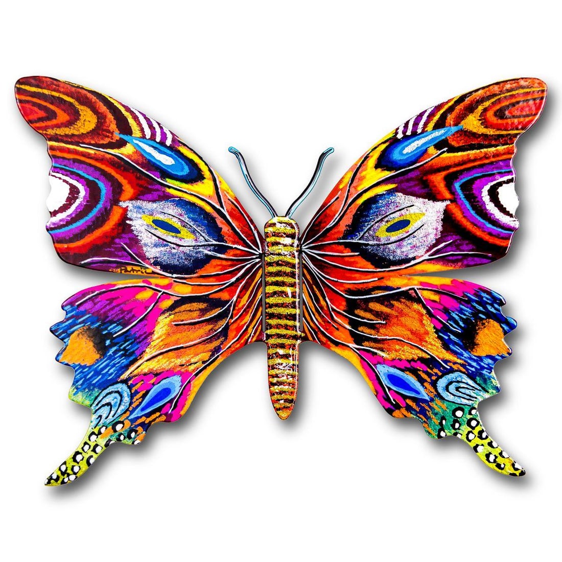 Patricia Govezensky- Original Painting on Cutout Steel "Butterfly" (1 of 2)