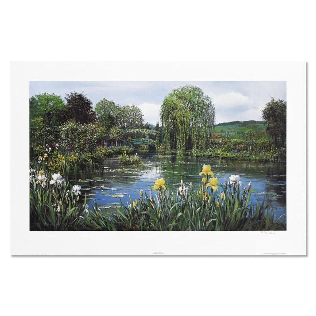 Peter Ellenshaw (1913-2007), "Bridge At Giverny" Limited Edition Lithograph, Numbered and Hand: Bridge At Giverny is a limited edition lithograph on paper by Peter Ellenshaw (1913-2007), numbered and hand signed by the artist. Includes Letter of Authenticity. Measures approx. 37.5" x 24" (border