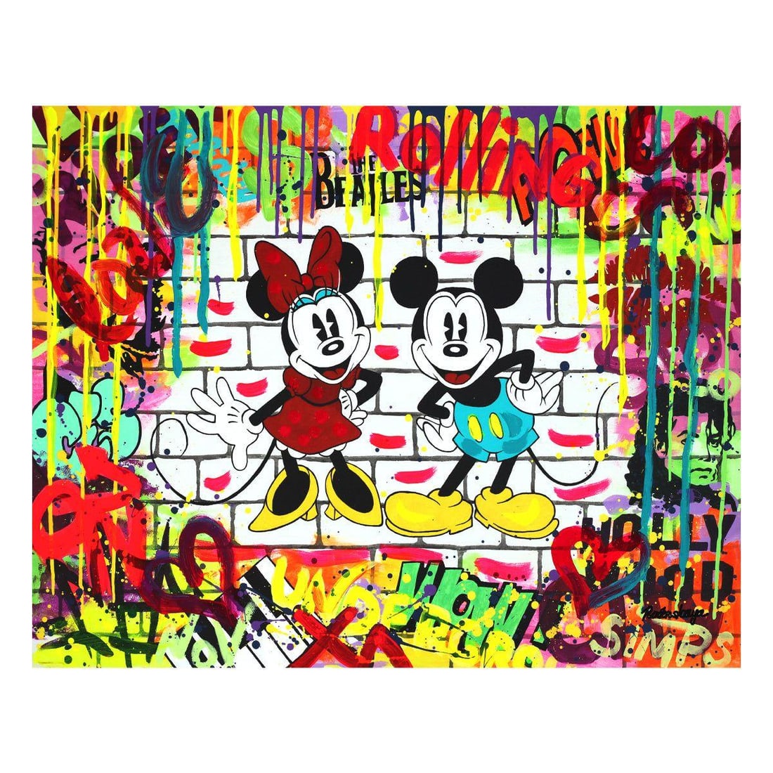 Nastya Rovenskaya- Mixed Media "Mickey & Minnie" (1 of 2)