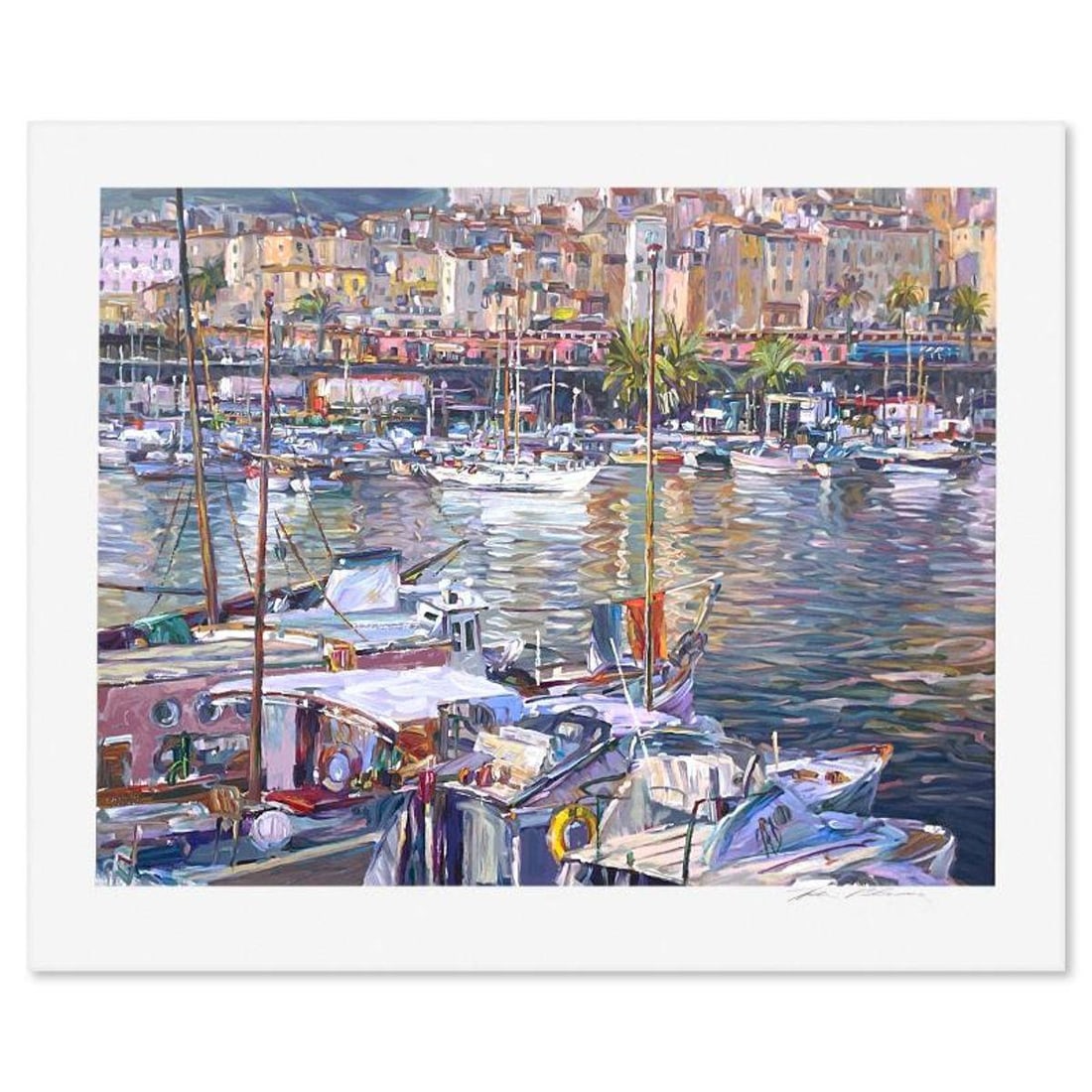Henri Plisson (1933-2006), "Menton" Limited Edition Serigraph, Numbered and Hand Signed with Letter: Menton is a limited edition serigraph on paper by Henri Plisson (1933-2006), numbered and hand signed by the artist. Includes Letter of Authenticity. Measures approx. 29.5" x 35" (border), 24" x 30" (