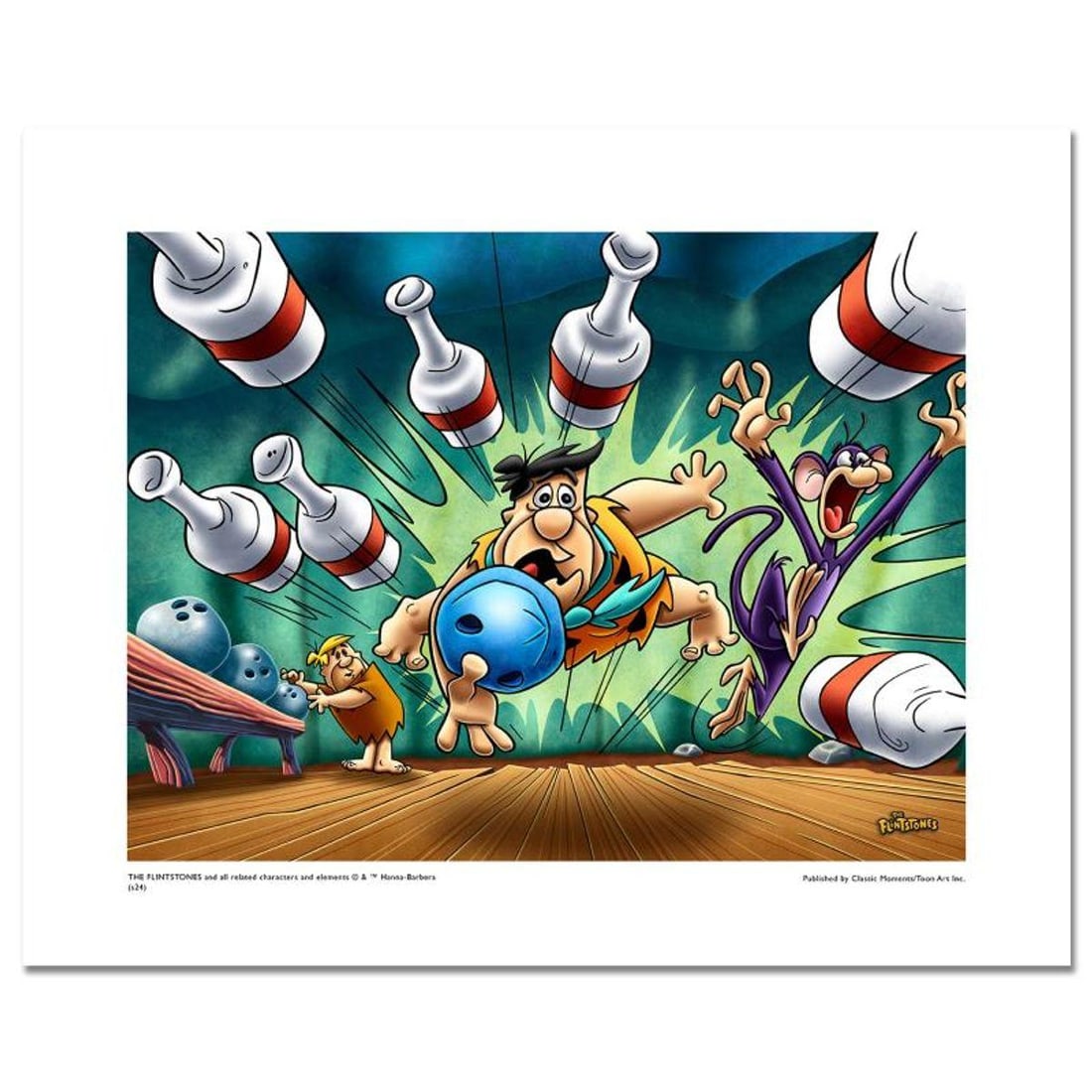 The Flintstones, "Fred Bowling" Numbered Limited Edition Giclee with Certificate of Authenticity. (1 of 1)