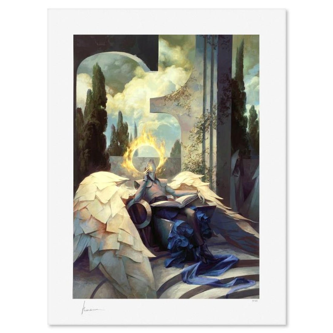 Peter Mohrbacher, "Raziel: Scholar of the Infinite" Limited Edition, PP Numbered 3/4 and Signed with: Raziel: Scholar of the Infinite is a limited edition giclee on paper by Peter Mohrbacher, PP numbered 3/4 and bearing the authorized signature of the artist. Includes Letter of Authenticity. Measures