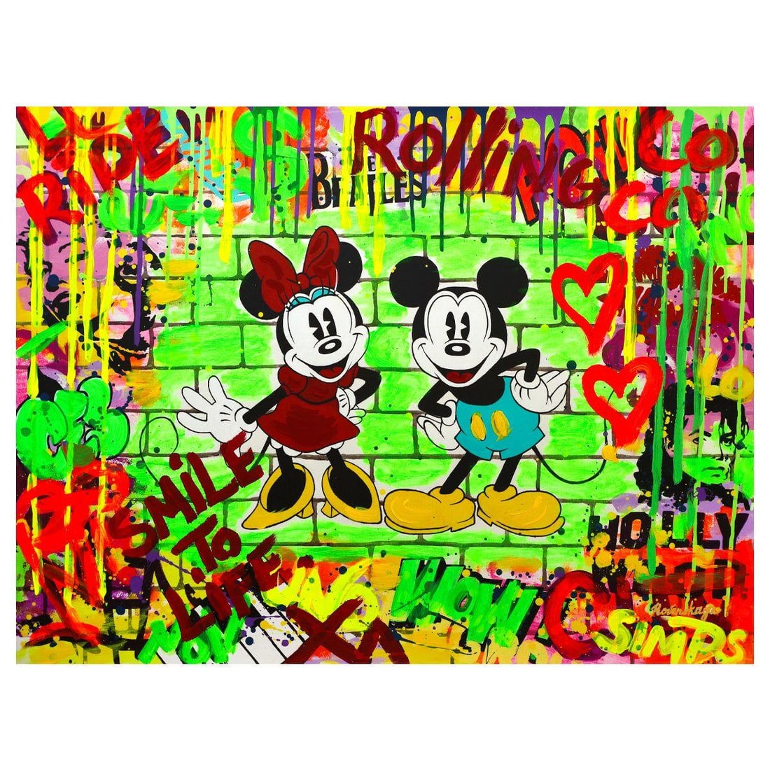 Nastya Rovenskaya- Mixed Media "Mickey & Minnie" (1 of 2)