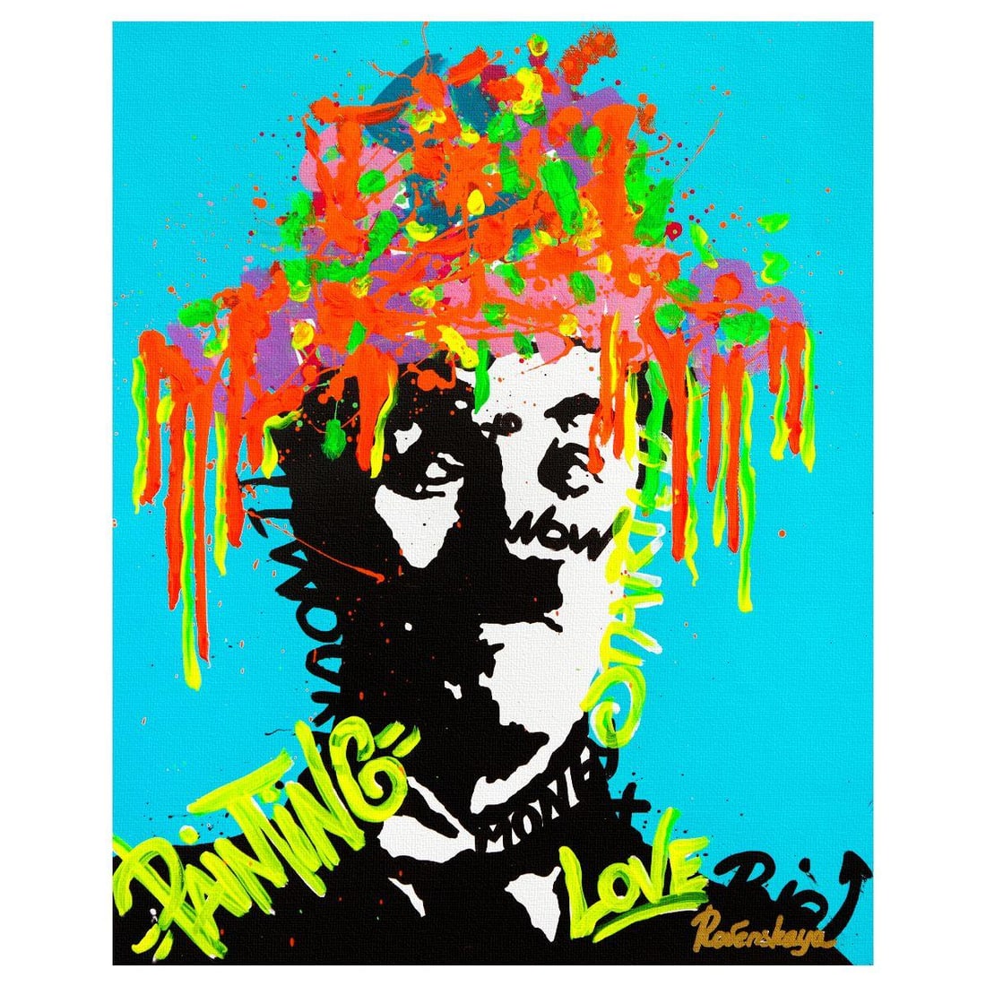 Nastya Rovenskaya- Mixed Media on Canvas "Charlie's Hat" (1 of 2)