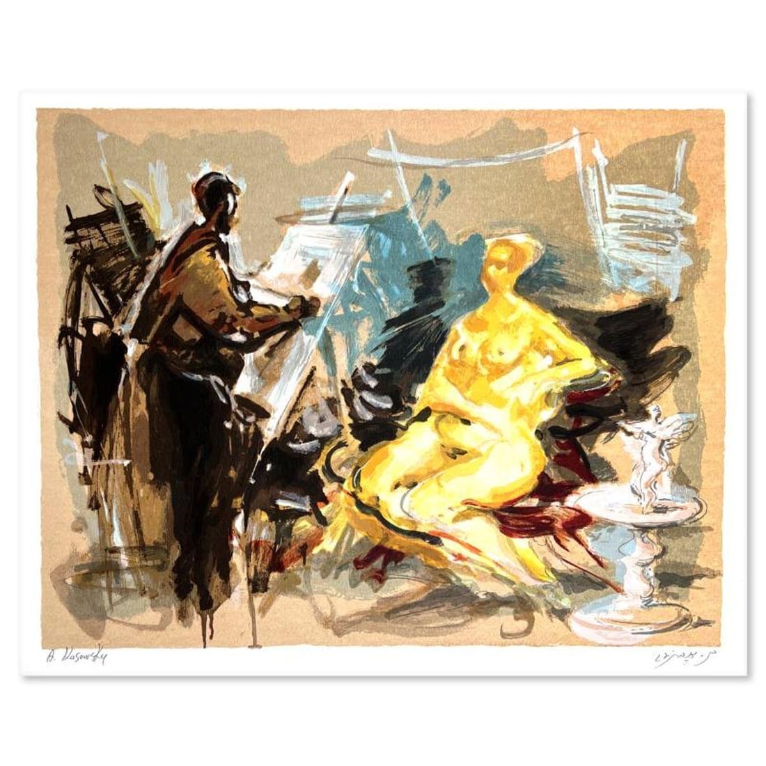 Avinoam Kosowsky, Hand Signed, Numbered Limited Edition with Letter of Authenticity.: This is a limited edition on paper by Avinoam Kosowsky. The piece comes hand signed by the artist, numbered, and with a letter of authenticity. Measures approximately 19" x 24.5". Reference#: 91274.