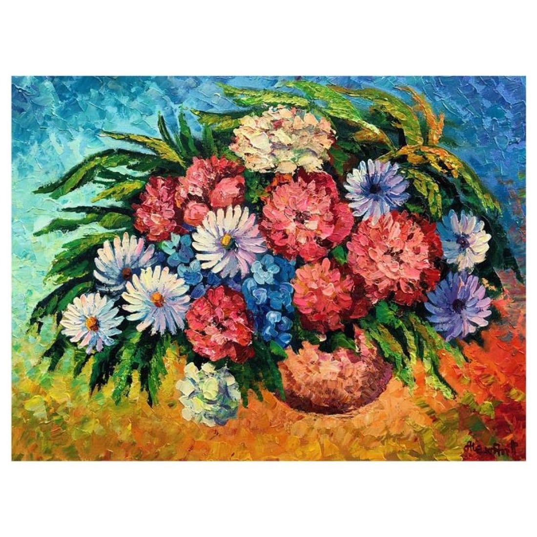 Alexander Antanenka, "Autumn Bouquet" Original Painting on Canvas, Hand Signed with Letter of: Autumn Bouquet is an original oil painting on stretched canvas by Alexander Antanenka. Hand signed by the artist, the piece comes with a letter of authenticity. Measures approximately 18" x 24" (image