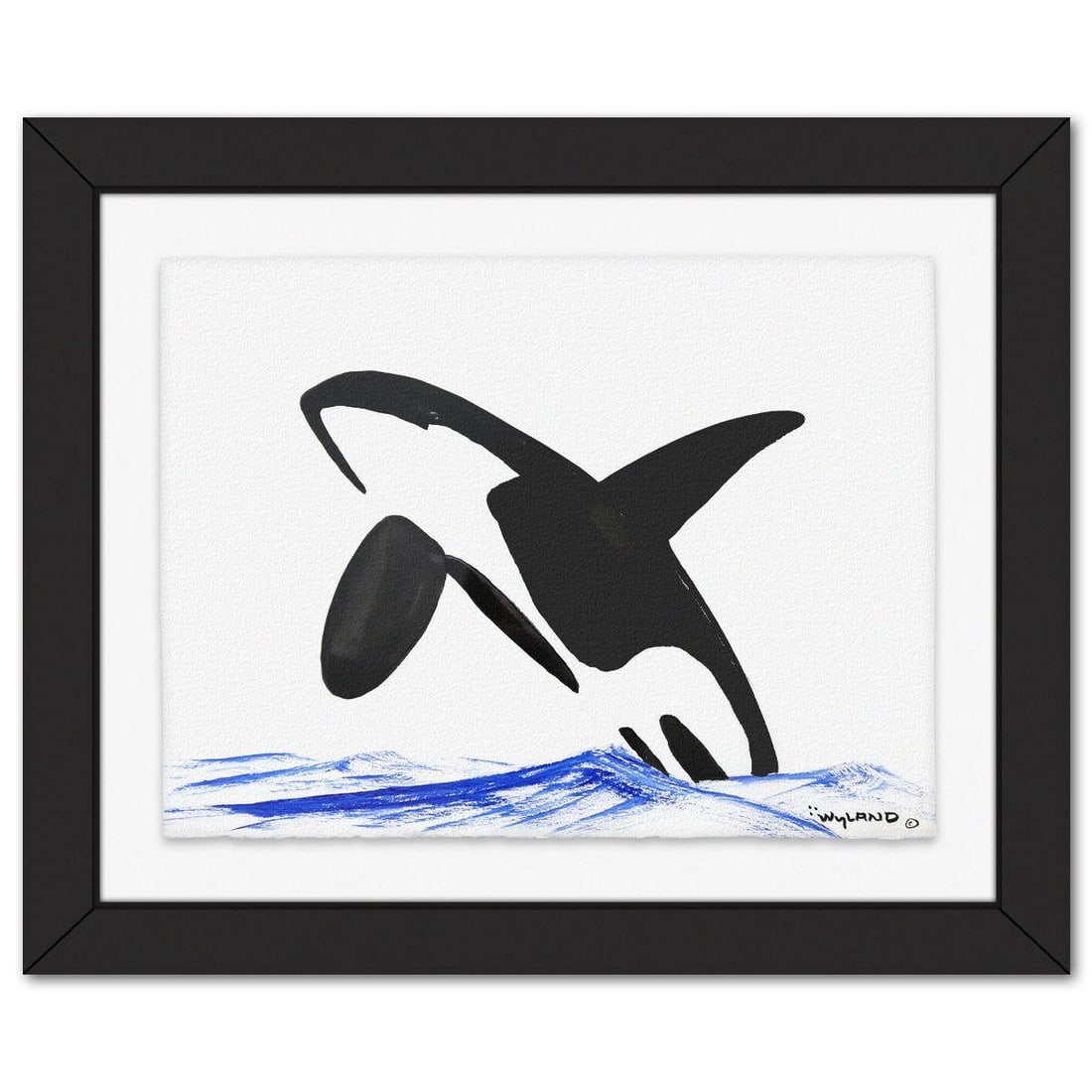 Wyland- Original Sumi Ink Painting "Orca": Artist: Wyland. Medium: Original Sumi Ink Painting. Title: Orca. Size: 22" x 30". Measures approx. 33" x 40" (framed). Signature: Hand signed by the artist. Certificate of Authenticity: Is included. R