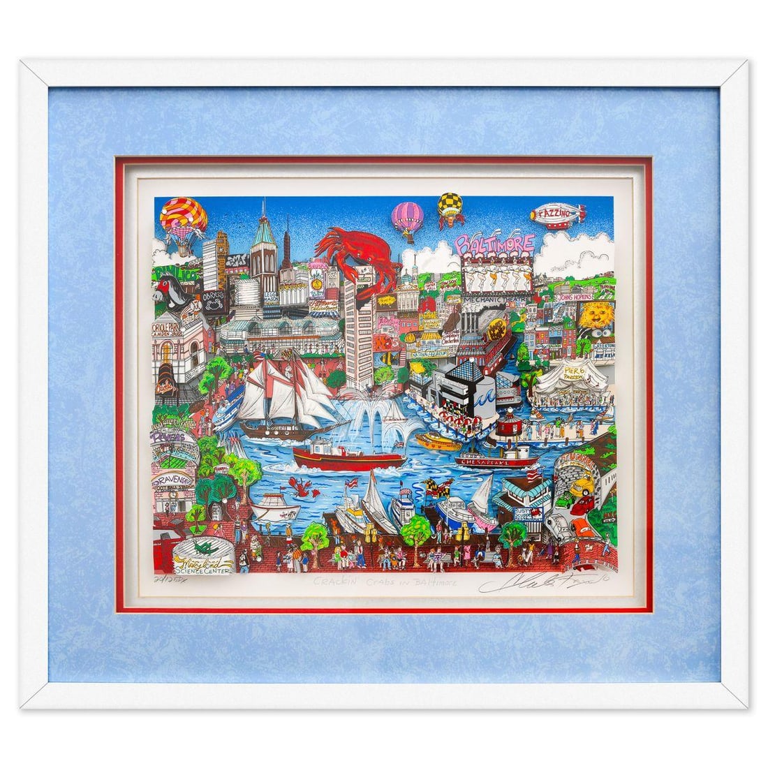 Charles Fazzino- 3D Construction Silkscreen Serigraph "Cracking Crabs in Baltimore" (1 of 2)
