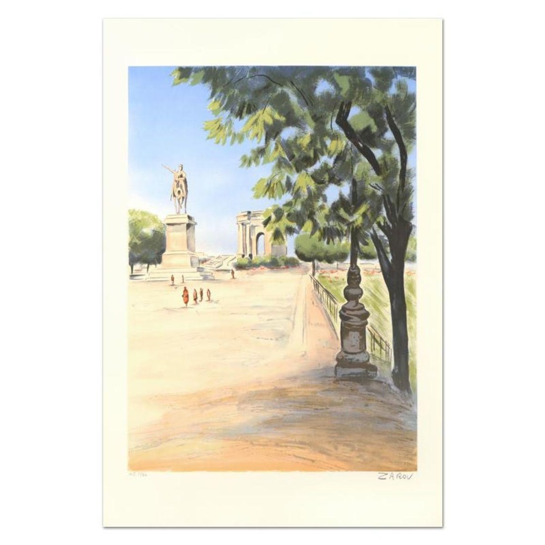 Victor Zarou, "Agay" Limited Edition Lithograph, Numbered and Hand Signed.: Agay is a limited edition lithograph on paper by Victor Zarou, numbered and hand signed by the artist! Measures approx. 21" x 29.5" (border). 18" x 24" (image). Reference#: 94120.