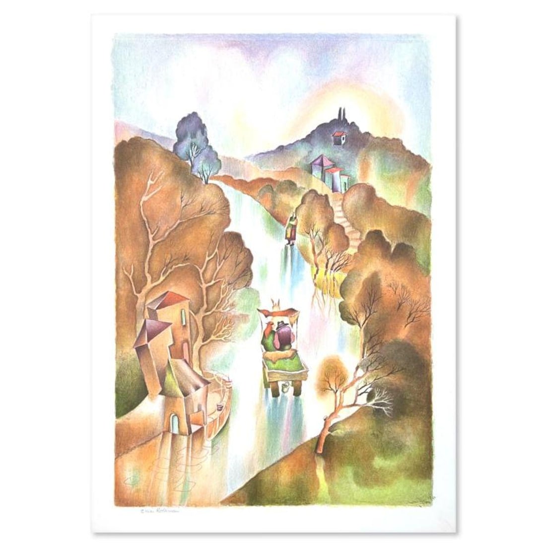 Zina Roitman, Limited Edition Serigraph, Hand Signed and Numbered, Letter of Authenticity.: This is a limited edition serigraph on paper by Zina Roitman. The piece comes hand signed by the artist, numbered, and with a letter of authenticity. Measures approximately 18.5" x 12". Reference#: