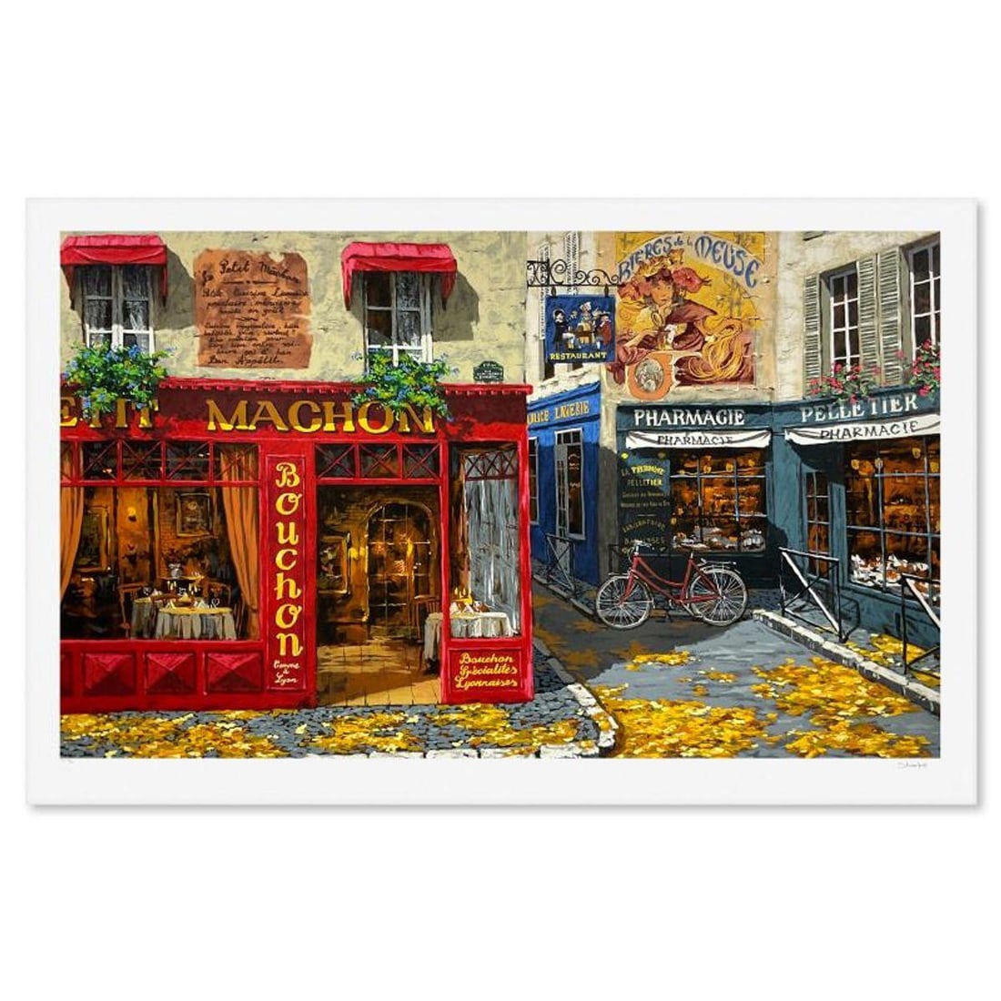 Viktor Shvaiko, "Autumn in Paris (White)" Limited Edition Printer's Proof Serigraph (30" x 50"),: Autumn in Paris (White) is a limited edition printer's proof serigraph on paper by Viktor Shvaiko, numbered and hand signed by the artist. Includes Letter of Authenticity. Measures approx. 34.5" x 54"
