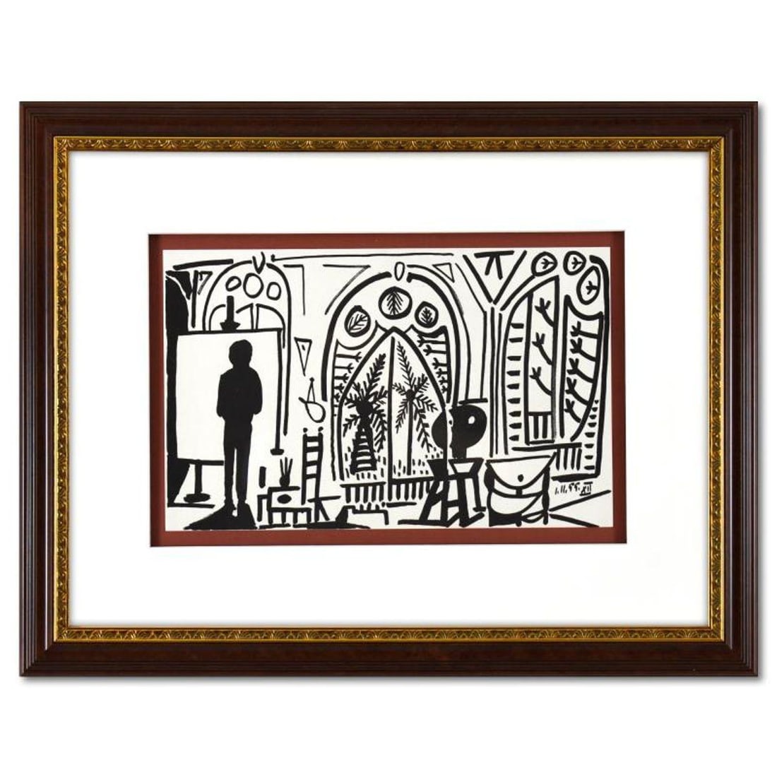 Pablo Picasso (1881-1973), "Carnet de Californie 1.11.55-XII" Framed Lithograph on Paper, with (1 of 1)