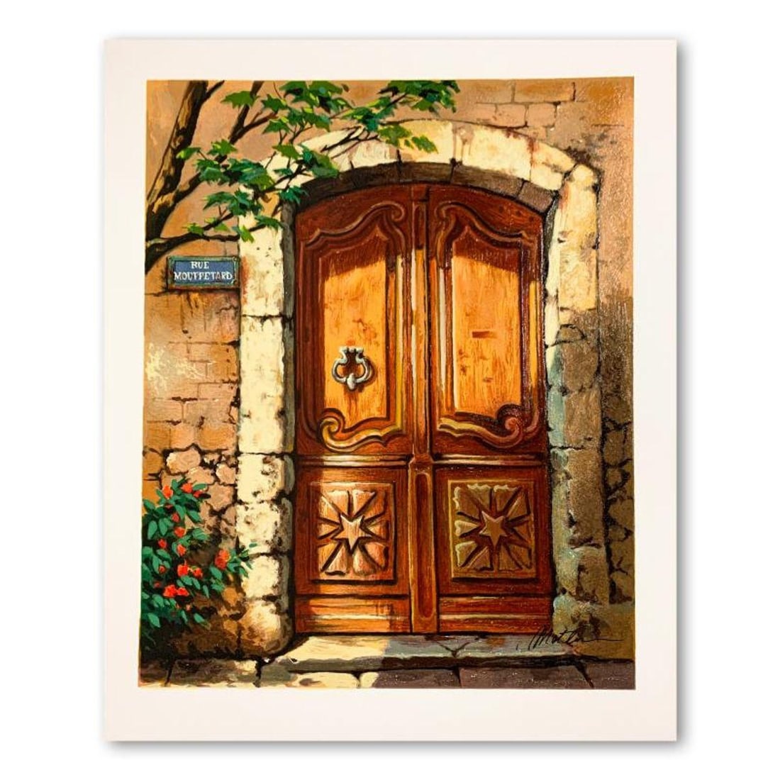 Anatoly Metlan, "Rue Mouffetard" Hand Signed Limited Edition Serigraph on Paper with Letter of (1 of 2)