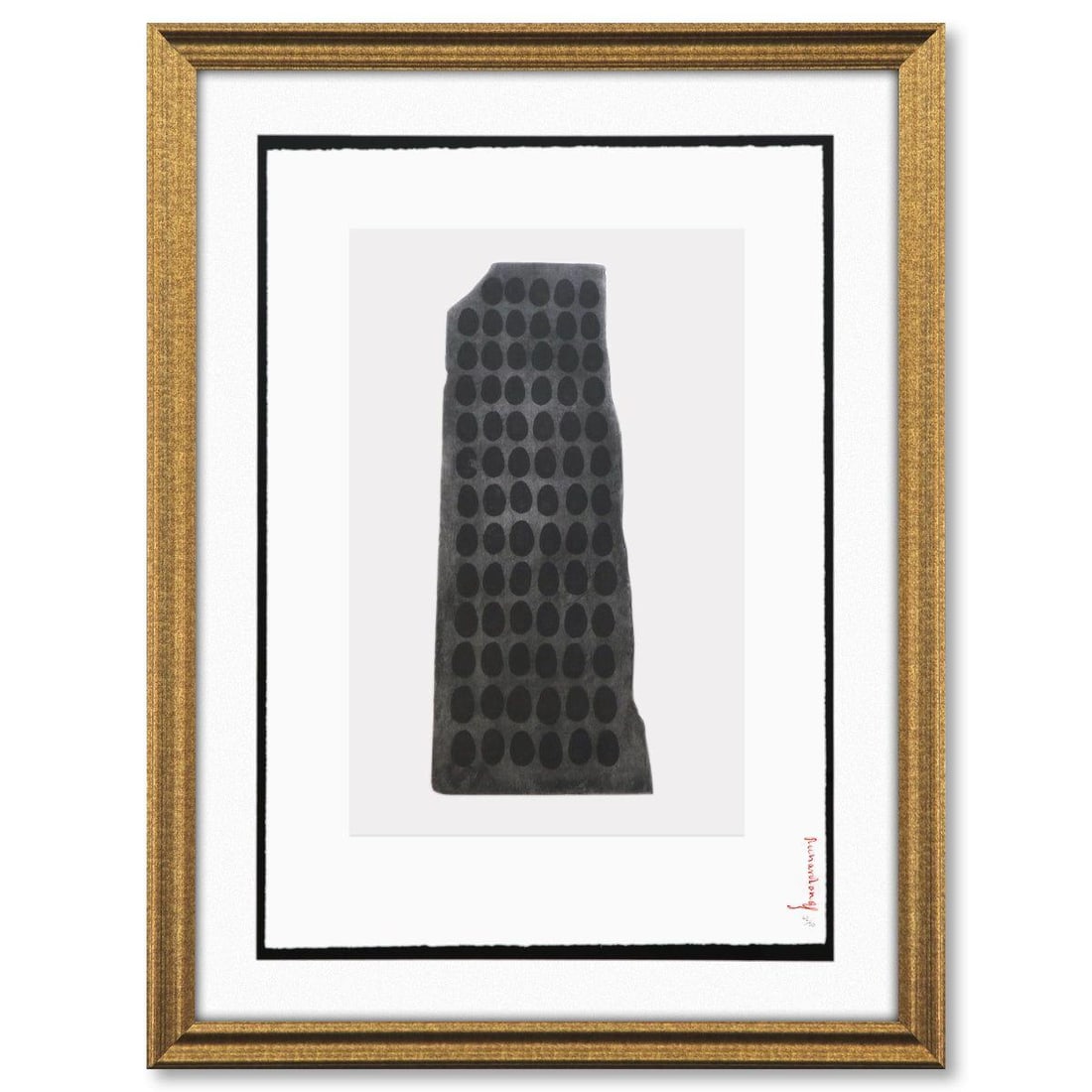 Richard Long- Photopolymer etching on Double Imperial Somerset Satin "WAR PAINT ON SLATE": Artist: Richard Long. Medium: Photopolymer etching on Double Imperial Somerset Satin. Title: WAR PAINT ON SLATE. Size: 30" x 21". Measures approx. 40" x 30" (framed). Signature: Signed and numbered by