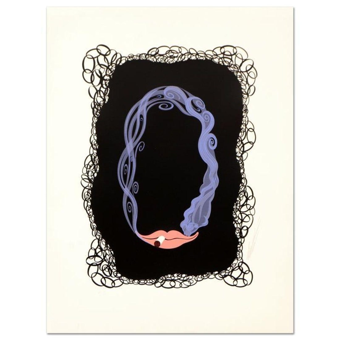Erte (1892-1990), "Numeral 0" Hand Signed HC Limited Edition Serigraph with Certificate of (1 of 2)
