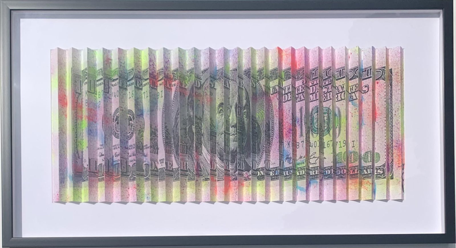 E.M. ZAX- Mixed Media 3D wall sculpture "$100 Bill" (1 of 3)
