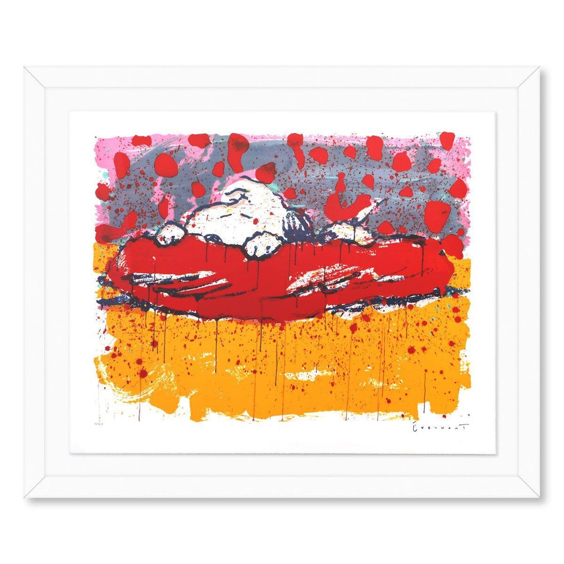 Tom Everhart- Hand Pulled Original Lithograph "Pig Out" (1 of 2)