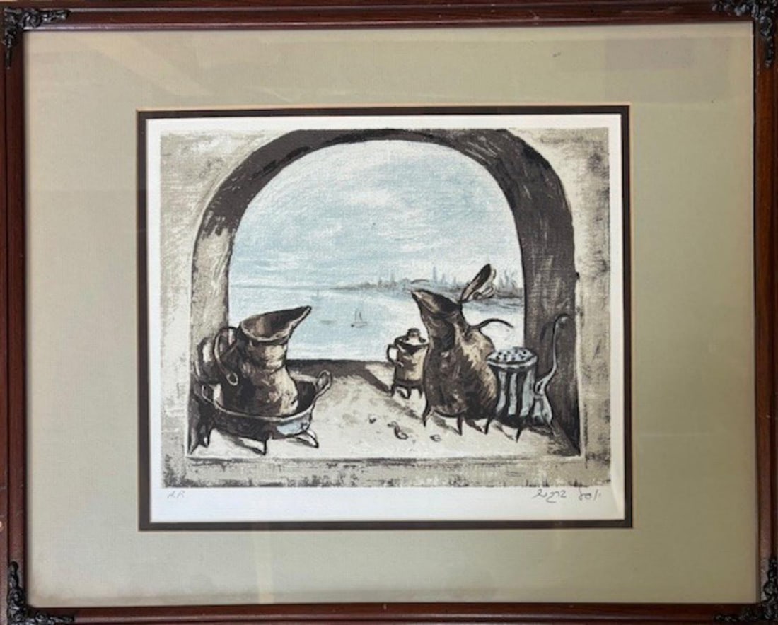 Yossi Bergner- Serigraph on paper: Artist: Yossi Bergner. Medium: Serigraph on paper. Measures approx. 20" x 18" (framed). Signature: Hand Signed and numbered. Reference#: 33528.